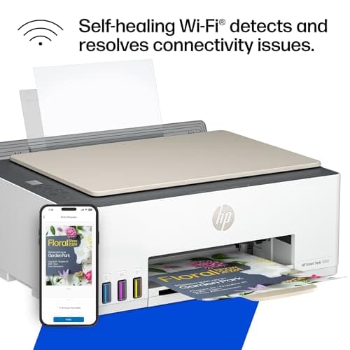 HP Smart Tank 5000 Wireless All-in-One Ink Tank Printer, Scanner, Copier with 2 Years of Ink Included, Best-for-Home, Cartridge-Free, Refillable, AI-Enabled, an EcoTank Alternative (5D1B6A) 12