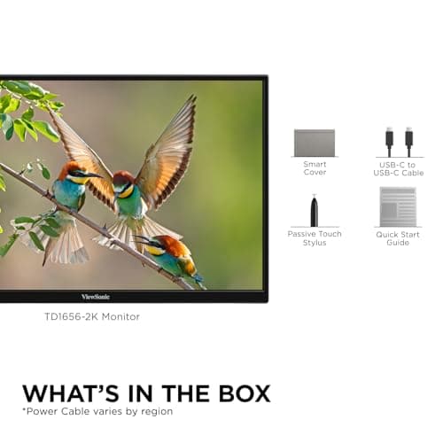 ViewSonic TD1656-2K 16 Inch WQXGA 1600p IPS Touchscreen Portable Monitor with 2 Way Powered 65W USB C, and Smart Cover with Built-in Stand 9