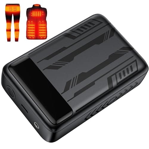 Whsahans 7.4V 5V 20000mah Battery Pack for Heated Veats Jackets for ORORO, Venustas, Rechargeable Power Bank Battery Pack for Heating Vests Jackets Hoodies Pants Coat Suit with DC Port for Men Women