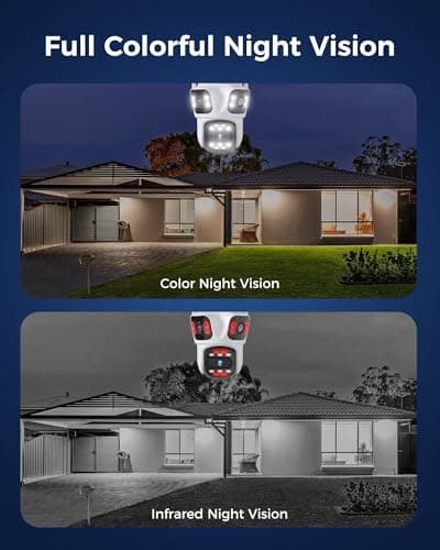 GAIEXCE 4K Security WiFi Camera Outdoor with Three Lens, Wired Plug-in | 8MP Auto Tracking 360 View Indoor Home Security Camera, AI/Motion Detection, Color Night Vision, 2-Way Audio, SD/Cloud Storage 6