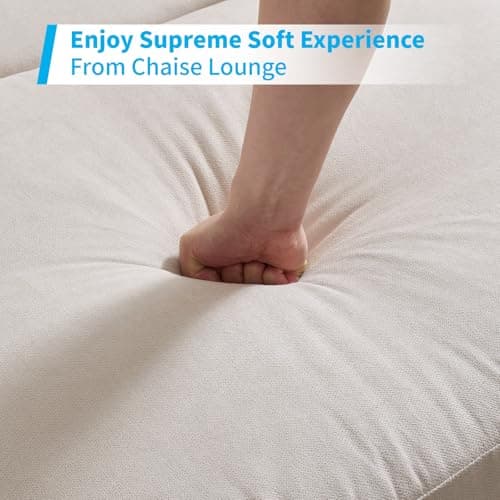 Mjkone 61" Velvet Chaise Lounge Indoor, Comfy Sleeper Chair with Cushion, Modern Lounge Chair with Solid Legs, Stylish Upholstered Leisure Sofa Recliner for Living Room Apartment Bedroom - Beige 6