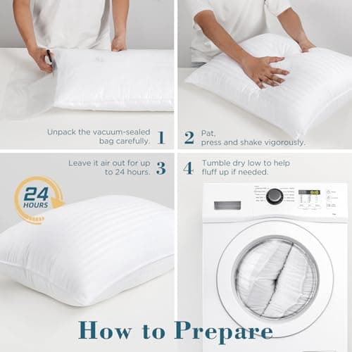 viewstar Bed Pillows Queen Size Set of 2, Hotel Collection, Down Alternative Pillow for Back, Stomach or Side Sleepers, Soft 9