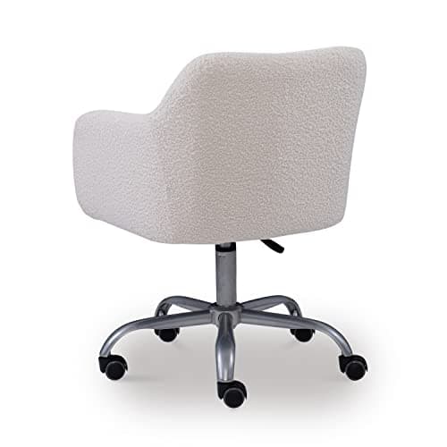 Linon Home Decor Products Linon Brooklyn Sherpa Office Chair, Ivory 9