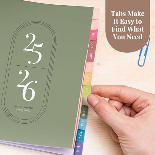 Rileys Academic Planner 2025-2026, Daily, Weekly & Monthly Planner, July 2025 - June 2026, Student Notes Pages, Twin-Wire Binding, Weekly Agenda for School & Work (8 x 6-Inches, Green) 8