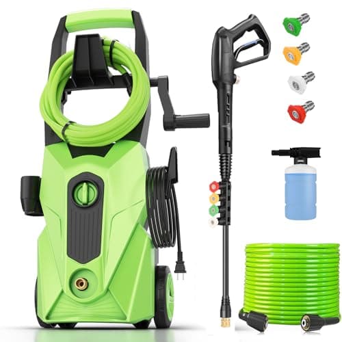 commowner 2026 New 5000PSI Electric Pressure washer, Power washer with 33FT Resistant Extension Hose and 4 Nozzles, Compatible with Undercarriage washers, Professional Powerwashers for Home/Car(Green)
