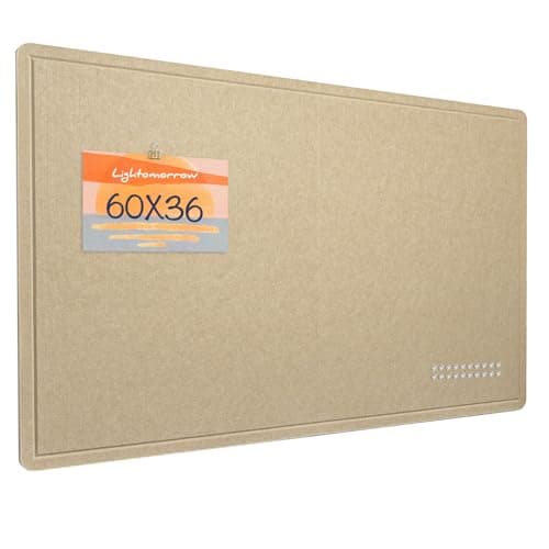 Large Bulletin Board - 60 x 36 Inches, Decorative Felt Pin Board for Wall - 5' x 3' Foldable Photo Display Board with Self-Adhesive Tape, Includes 20 Push Pins - Beige Brown