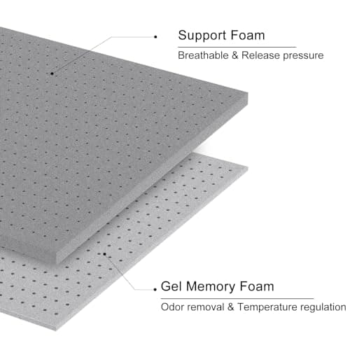 Maxzzz 2 Inch Mattress Topper Full Size, Firm Memory Foam Bed Mattress Topper, Ventilated Mattress Pad CertiPUR-US Certified Plush 74’’×54’’×2’’ 7