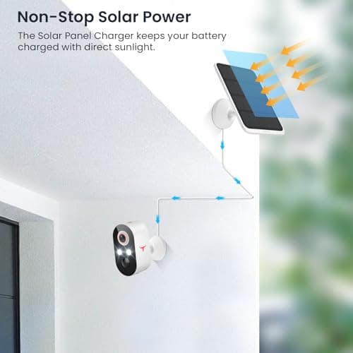 FameVibe 1080p Solar Security Camera Wireless, Smart AI Human Detection, 2-Way Audio, Color Night Vision, Cloud Storage, 2.4G WiFi, Indoor/Outdoor Surveillance Bullet Cam (2 Pack) 7