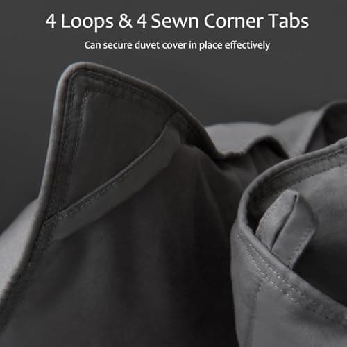 Grey Feather Down Comforter King Size,100% Organic Blended Cotton Fabric Cover,Ultra Soft Comforter High Fill Power Comforters, All Season Hotel Collection Fully Duvet Insert, 8 Corner & Center Loops 8