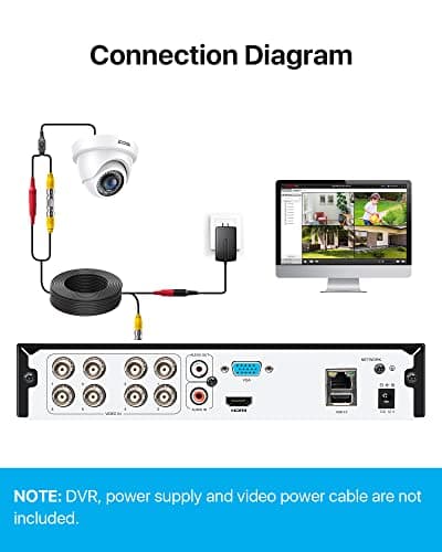 ZOSI 2MP 1080P HD Security Dome Camera Outdoor Indoor, IP66 Weatherproof Surveillance CCTV Camera (Hybrid 4-in-1 HD-CVI/TVI/AHD/960H Analog CVBS), 80ft IR Night Vision, 90° Wide Angle, 24PCS LEDs 6