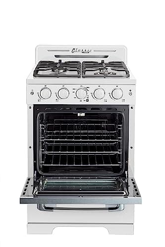 Unique Appliances Classic Retro Gas Range, Freestanding Gas Range with 4 Burners, Convection Oven, and Oven Light, 24", Ocean Mist Turquoise 5