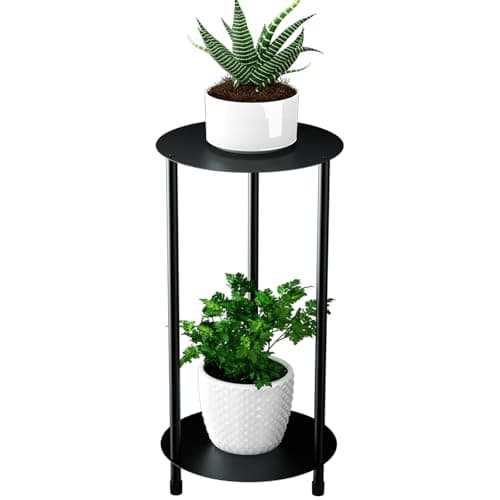 2 Tier Metal Plant Stands for Indoor Outdoor,Modern Plant Stand Indoor,Metal Flower Potted Plant Holder Plants Display Rack,Rustproof Corner Flower Pot Stands,Garden,Patio,Living Room,Corner,Office
