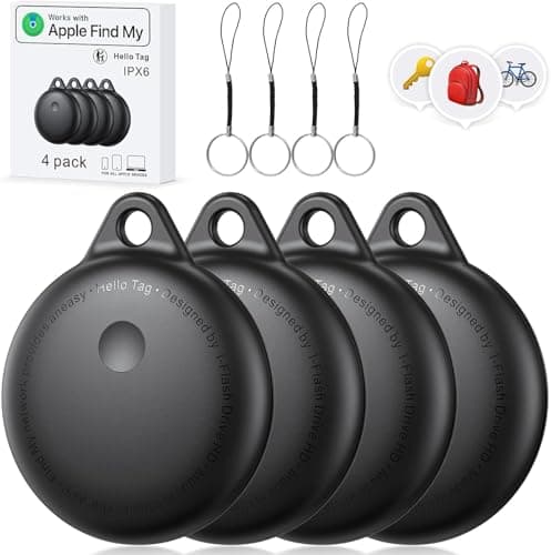 Smart Tags-4 Pack, Smart Bluetooth Tracker Work with Apple Find My, Key Finders and Find My Tracker, Game Changer Waterproof Smart Tag with Key Ring Tracker Tag for Keys/Luggage/Wallet etc