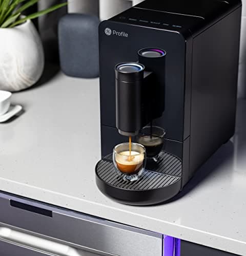 GE Profile Automatic Espresso Machine | Brew in 90 Secs | 20 Bar Pump Pressure for Balanced Extraction | 5 Adjustable Grind Size Levels | WiFi Connected for Drink Customization | Black (Renewed) 5