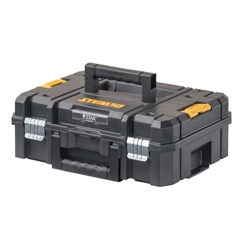 DEWALT TSTAK II Tool Box, Flat Top Tool Storage Case, Organizer Box Holds Up To 66 lbs, Flexible Platforms for Stacking, 13 Inch (DWST17807)
