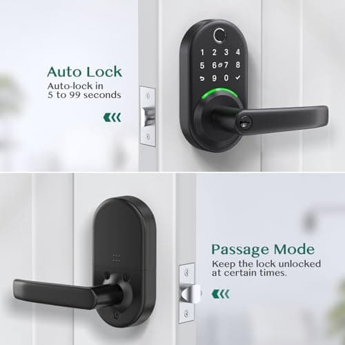 Smart Door Handle Lock with Keypad: Yamiry Fingerprint Smart Knob - Keyless Entry Digital Lock for Front Door - Deadbolt with APP - Generate Passcode Remotely - DIY Installation 7