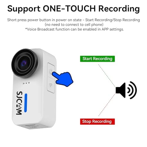 SJCAM C110+ Standard Combo, 4K Pocket Action Camera, 170° FOV, 6-Axis Stabilization, Mini Body Cam, Waterproof, Wearable, Portable POV, Built-in Spkr & Mic for Vlogging, with Helmet Mount Kits, White 7
