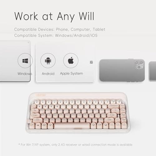 LOFREE DOT Foundation Mechanical Keyboard, 75% Rechargeable Hot-swappable Keyboards with 3 Types Connection for Windows, Mac OS/Pink GATERON Baby Racoon Switches 6