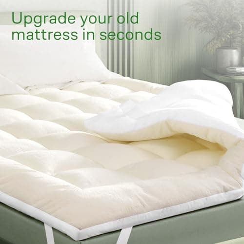 Ultra Soft Queen Mattress Topper - Bamboo Viscose Mattress Pad for Back Pain Relief - Naturally Cooling for Hot Sleepers 6