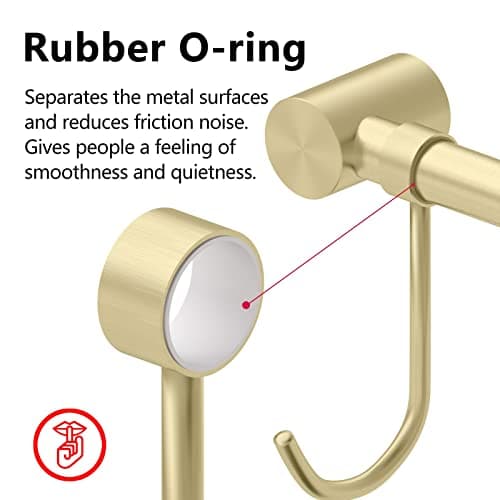 OKEPOO 304 Stainless Steel Kitchen Utensil Hanger - 30 Inch Wall Mount with 15 Noiseless Sliding Hooks, Pots and Pans Hanging Rack, Organizer Storage Perfect for Organizing Cooking Tools, Golden 2
