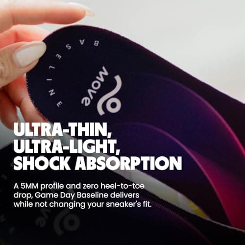 MOVE Baseline - All-Purpose Insoles - Sock Liner - Ultra Thin Shock Absorption - Maximum Freedom of Movement and Energy Return Cleats, Shoes, Running, Basketball, Baseball (M9-9.5/W10.5-11) 6