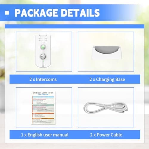 2 Way Intercom for Home,Wireless Intercom System Portable,Long Range,Push to Talk,3 Volume Control,Dual Channels,Intercoms for Home Office 5