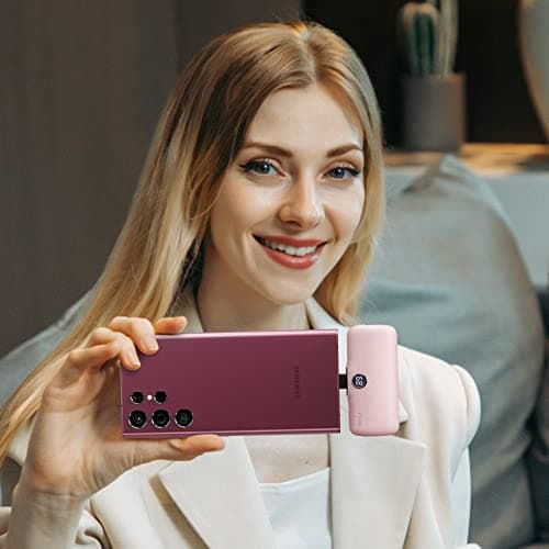 iWALK Small Portable Charger, 4,800mAh 18W PD Fast Charging Power Bank with Built-in USB-C Connector, External Mini Battery Pack for Samsung Galaxy S25/S24/S23, Android, iPhone 15/16/17 Pro/Max, Pink 7