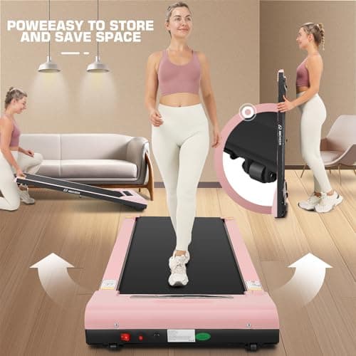 Walking Pad Under Desk, Funmily 2.5hp Small Treadmill for Home/Office, 2026 Upgrade 3-in-1 Mini Treadmill with App, Remote Control, LED Display, 300 Lb Capacity 6