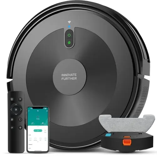 AZQQ Robot Vacuum and Mop Combo: 2-in-1 Robot Vacuum Cleaner 2500Pa Strong Suction & Tangle-Free & Alexa/APP Control & Self-Charging, Schedule Cleaning Robotic Vacuum for Pet Hair, Hard Floor, Carpet