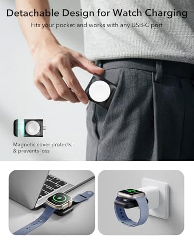 ESR for 3 in 1 Charging Station, Qi2.2 Certified 25W MagSafe Charger Stand with CryoBoost, Phone-Cooling Fast Charging Station, for iPhone 17/16 with iOS 26, AirPods, Apple Watch, Black 7