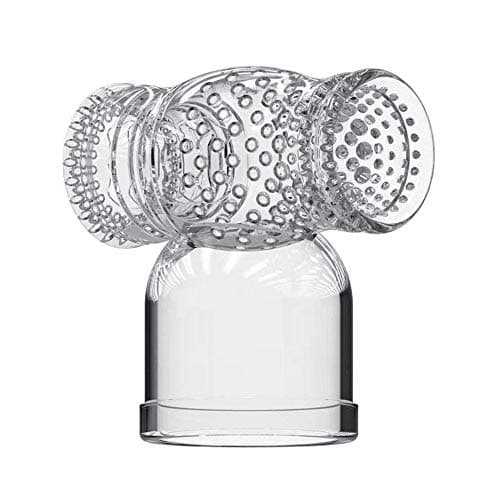 EBIEFLY 2Pcs Handheld Electric Magic Massager Wands Accessories Attachments Soft Silcione Single and Dual Channel Fit for Mini Hitachi Massage Wand (Transparent) 7