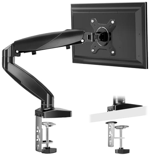 Simple Deluxe Single Monitor Arm, 13" to 32" Adjustable Desk Monitor Stand Mount, Black