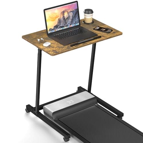Eocnrhe Treadmill Desk, Mobile Small Standing Desk with Wheels for Walking Pad, Portable Table for Laptop, Rolling Table Adjustable Height, Bedside Table