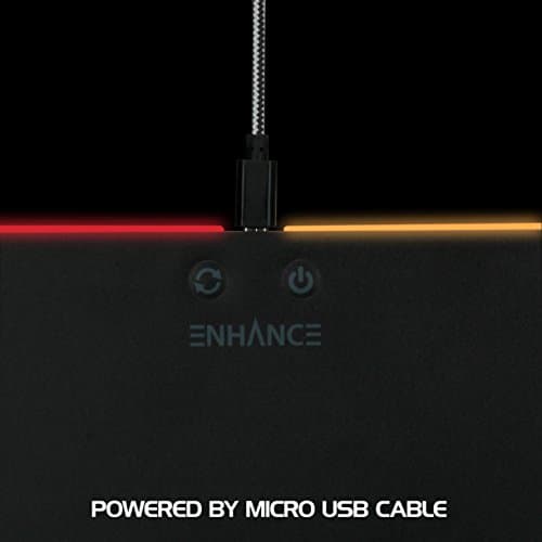 ENHANCE LED Gaming Mouse Pad RGB - Hard Mouse Pad with 7 Light Up Modes and Brightness Controls - Large Surface (13.75 x 9.8 in) with Glowing Lights and Rubber Non-Slip Grip for Desktop Gamers 5