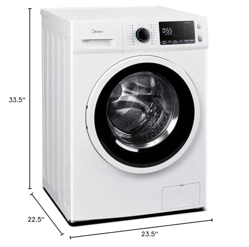 Midea MLH25N7BWW Compact Front-Load Machine, 24" Energy & Space-Saving Washer, Steam Care and Cold Wash Stackable Laundry, for Family Daily use, 2.5 Cu.ft, White 9