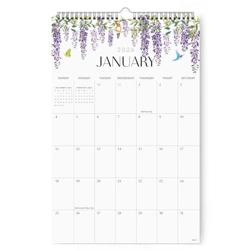 Jotsome Wall Calendar 2026-2027, Large Monthly Wall Calendar From January 2026 to June 2027 11x17 inch Wall Decoration for Home and Office, Easy Planning, Gift for the Holidays (Florals, 11" x 17")