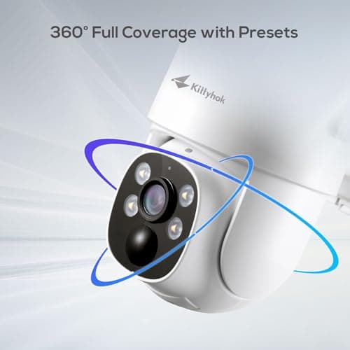 Kittyhok 4G LTE Cellular Solar Security Camera Wireless Outdoor, 2K No WiFi Security Camera, 360° Live View Pan/Tilt, Color Night Vision, 2 Way Talk, PIR Motion Sensor, Siren, Built-in SIM Card 6