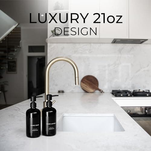 Stylish Soap Dispenser Set of 2 for Kitchen Or Bathroom - Quality 21oz Dish and Hand Soap Dispensers are Extra Durable and Perfectly Enhance Your Bathroom Or Kitchen 8