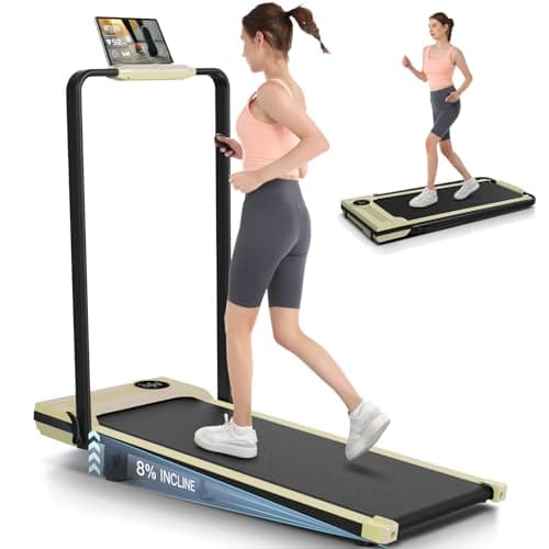 FUNMILY Walking Pad Treadmill with Incline and Handle Bar, Foldable Treadmills for Home Small Office, 2.5HP Under Desk Treadmill with Handles, 300 lbs Portable Running Machine with Remote Control