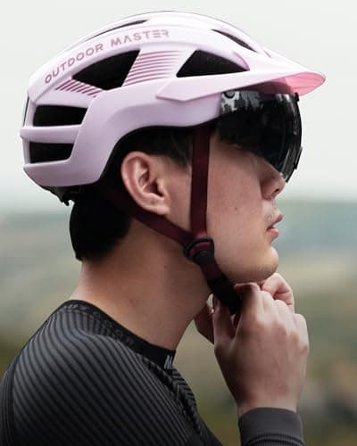 OutdoorMaster Helmets for Adults - Mountain & Road Bike Helmet with Rechargeable Safety Light, Detachable Goggles and Sun Visor - Easy to Adjust, Breathable, Lightweight - Medium 7