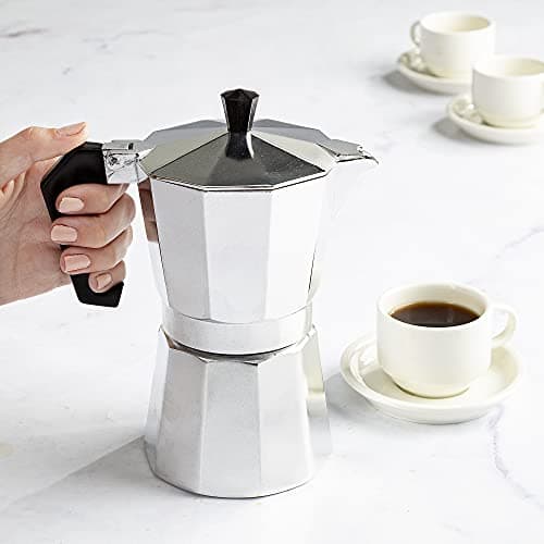 Primula Classic Stovetop Espresso and Coffee Maker, Moka Pot for Italian and Cuban Café Brewing, Greca Coffee Maker, Cafeteras, 6 Espresso Cups, Silver 7