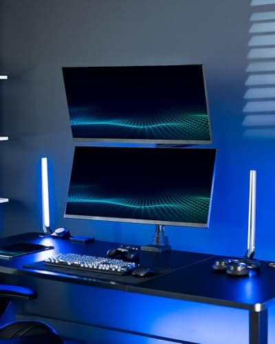 VIVO Pneumatic Arm Dual Ultrawide Monitor Extra Tall Desk Mount for Up to 49 inch Screens, Heavy Duty Clamp, Holds 2 Ultra Wides Up to 44 lbs, Black, STAND-V120K 7