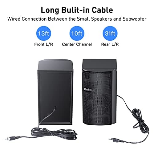 Bobtot 5.1 Channel 800W Home Theater System with Subwoofer, Bluetooth, and HDMI ARC - For TV, DVD, FM Radio 9