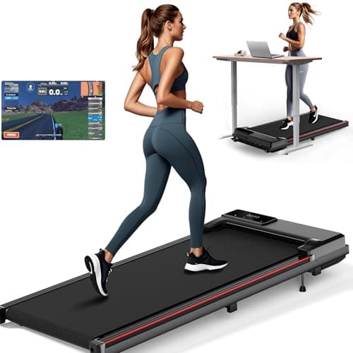 12% Removable Incline Walking Pad Treadmills for Home, Sturdy Metal Frame Under Desk Treadmill 340lb Capacity, Desk Treadmill for Small Spaces, Support Full Manual/3-Preset Countdown/App Mode 8