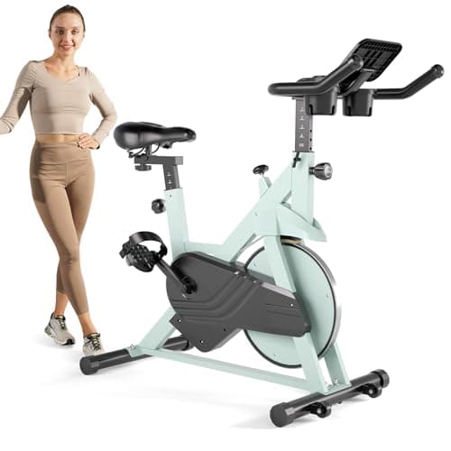 Exercise Bike, 32-Level Magnetic Resistance Stationary Bikes for Home, Low Noise Indoor Cycling Bike with 300lbs Weight Capacity, Workout Bike with Pad Mount, LCD Monitor and Cup Holder for Home Gym