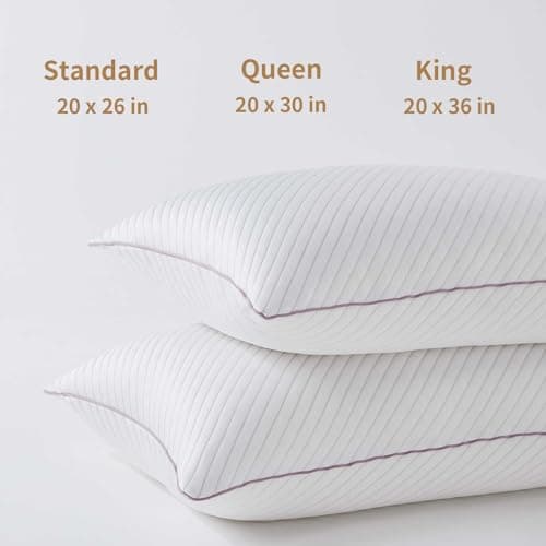 Olaftin Pillows Queen Size Set of 2 Cooling Shredded Memory Foam Pillows 2 Pack for Sleeping for Side Back Stomach Sleepers 7