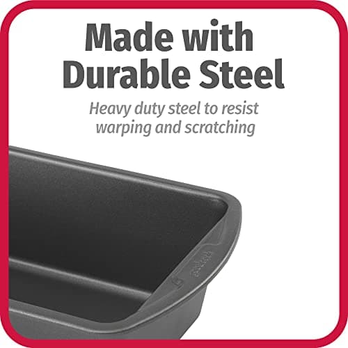 GoodCook Set of 2 Extra Large 13" x 5" Nonstick Steel Bread Loaf Pans, Gray - Set of Two Loaf Pans, Even Heat Distribution, Scratch-Resistant Nonstick Coating, Durable Construction, Easy to Clean 6