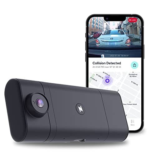 Nexar One Dash Camera Front and Inside Cabin View | Dual Camera Dash Cam 4K with Night Vision & Parking Mode | Dashboard Camera with WiFi Live Alerts Remote Streaming & Insurance Reports (64 GB)
