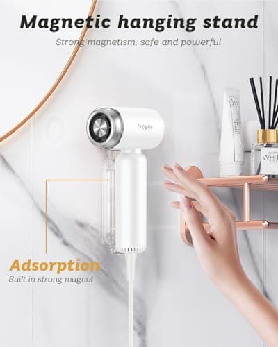 SUPGALIY Hair Dryer - Mini HairDryer, Ionic High-Speed Motor for Fast Drying, Portable Lightweight Blow Dryer, Quiet Blowdryer with Magnetic Curly Diffuser & Concentrator for Home Travel ONLY 110V 5