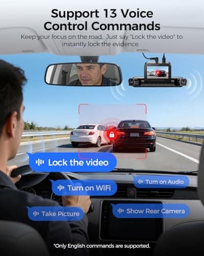AZDOME 360° 4 Channel Dash Cam Front and Rear Inside, Built-in 128GB eMMC, 2K+1080P*3 Dashcam, Left Right, Voice Control, 5G WiFi Dash Camera for Cars with 4 Adjustable Lenses, IR Night Vision, M660 7